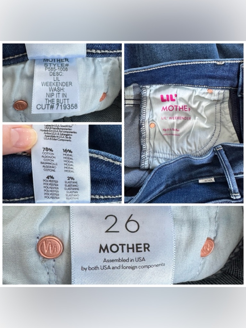 Mother The Lil Weekender in Nip It In The Butt Wash size 26 - Picture 12 of 16